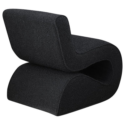 Ronea Boucle Upholstered Armless Curved Chair Charcoal - Stylish and Comfortable Accent Chair for Modern Spaces