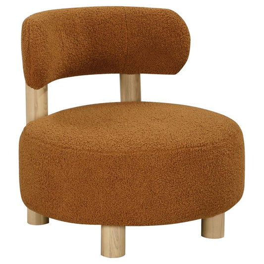 Zonie Boucle Orange Accent Chair – Stylish Barrel Back Comfort