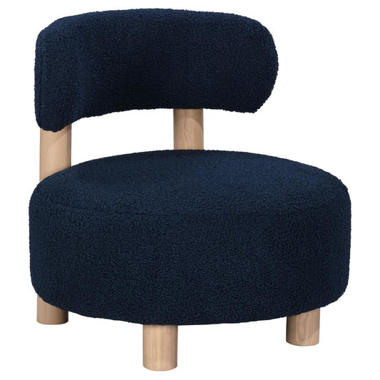 Zonie Boucle Blue Accent Chair – Chic Barrel Back Design