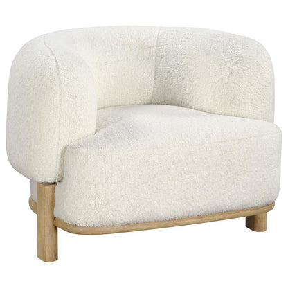 Lawler Ivory Boucle Upholstered Barrel Back Accent Chair