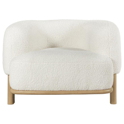 Lawler Ivory Boucle Upholstered Barrel Back Accent Chair