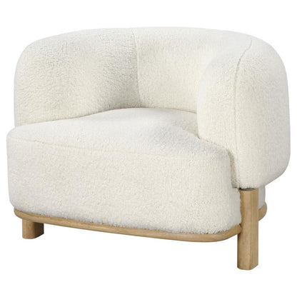 Lawler Ivory Boucle Upholstered Barrel Back Accent Chair