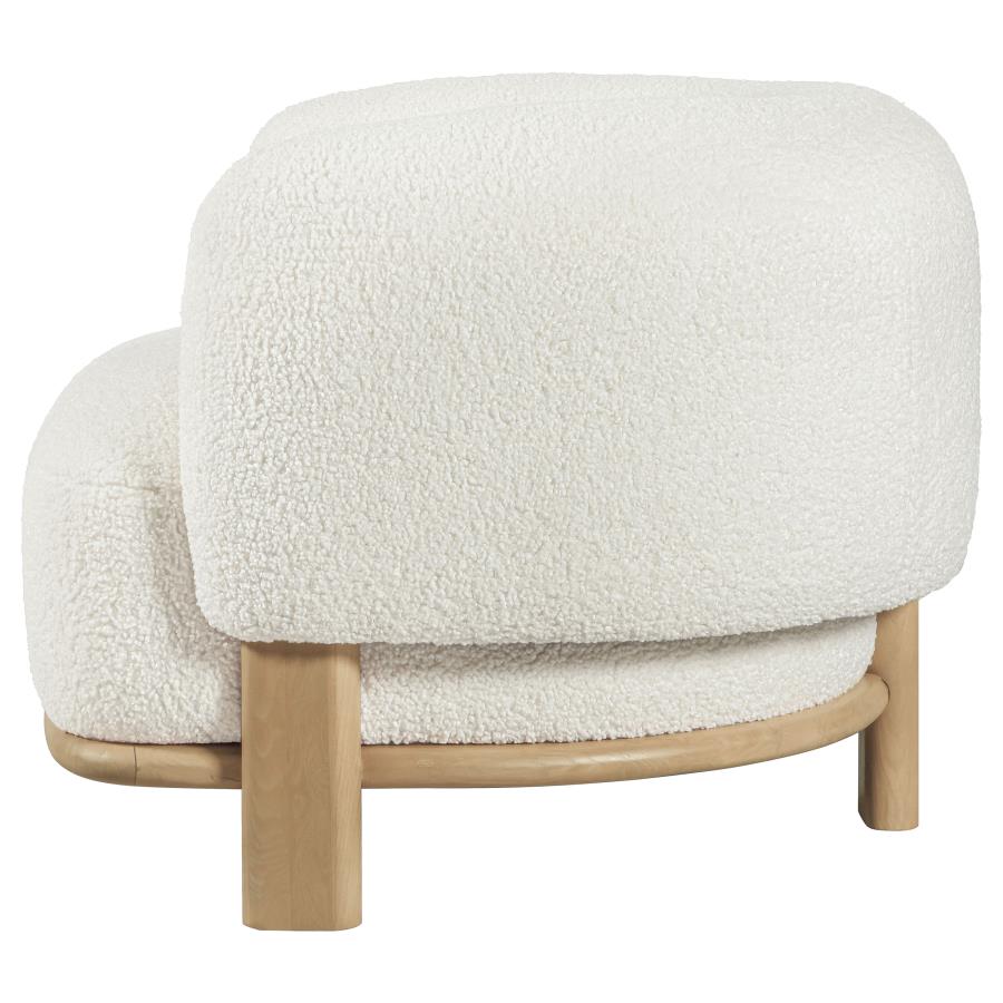Lawler Ivory Boucle Upholstered Barrel Back Accent Chair