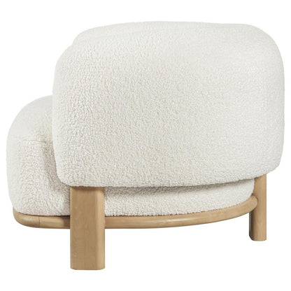 Lawler Ivory Boucle Upholstered Barrel Back Accent Chair