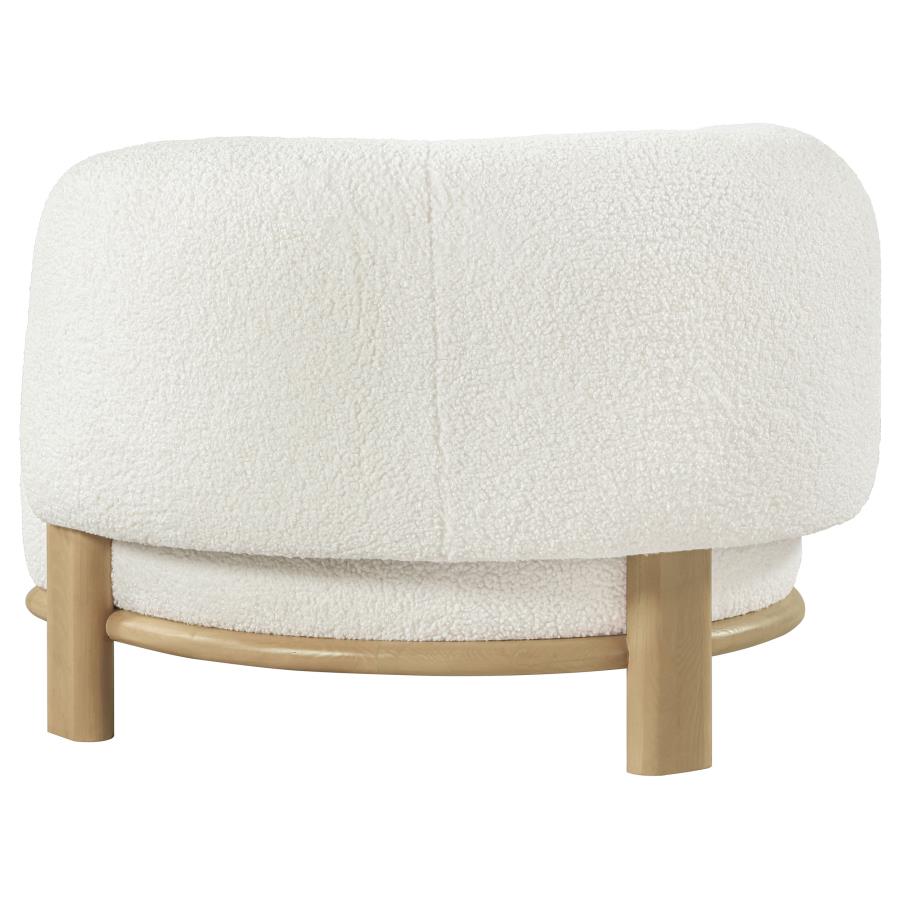 Lawler Ivory Boucle Upholstered Barrel Back Accent Chair