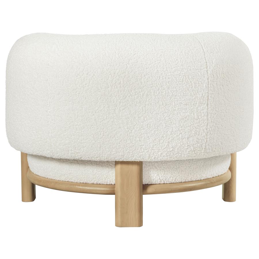 Lawler Ivory Boucle Upholstered Barrel Back Accent Chair