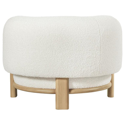 Lawler Ivory Boucle Upholstered Barrel Back Accent Chair