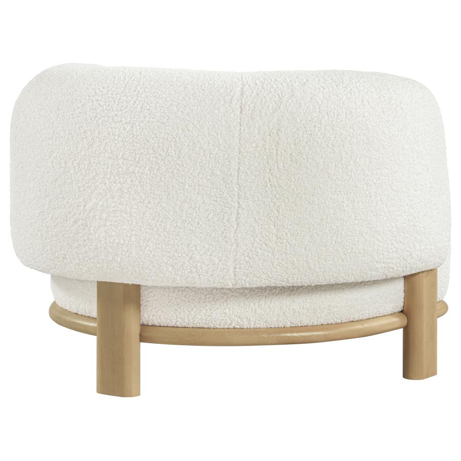 Lawler Ivory Boucle Upholstered Barrel Back Accent Chair