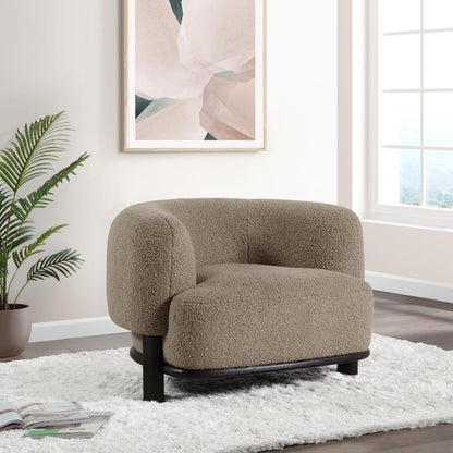Lawler Ivory Boucle Upholstered Barrel Back Accent Chair