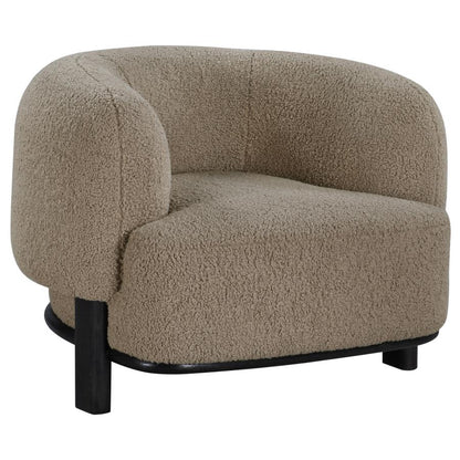 Lawler Ivory Boucle Upholstered Barrel Back Accent Chair