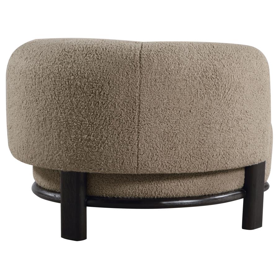 Lawler Upholstered Barrel Back Accent Chair Mushroom - Elegant and Cozy Accent for Any Room