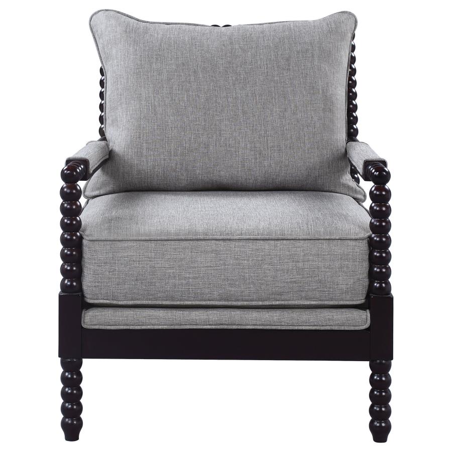 Blanchett Upholstered Bobbin Accent Chair Grey and Black - Stylish and Unique Accent Chair for Your Home Decor