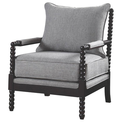 Blanchett Upholstered Bobbin Accent Chair Grey and Black - Stylish and Unique Accent Chair for Your Home Decor