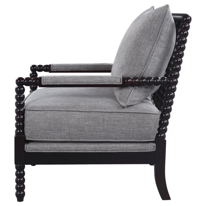 Blanchett Upholstered Bobbin Accent Chair Grey and Black - Stylish and Unique Accent Chair for Your Home Decor