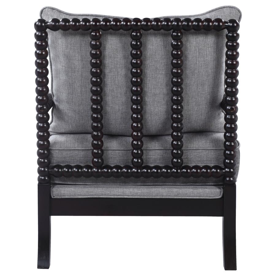 Blanchett Upholstered Bobbin Accent Chair Grey and Black - Stylish and Unique Accent Chair for Your Home Decor