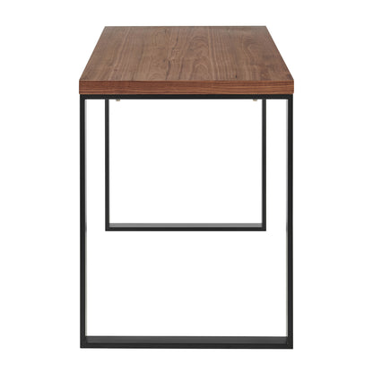 Dillon Desk in American Walnut Veneer with Matte Black Steel Base