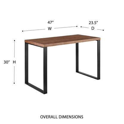 Dillon Desk in American Walnut Veneer with Matte Black Steel Base