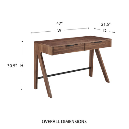 Milo 47-Inch Desk in Walnut