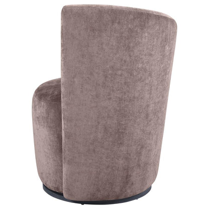 Nueva Blush Upholstered Swivel Chair – Curved Backrest Accent Lounge Chair