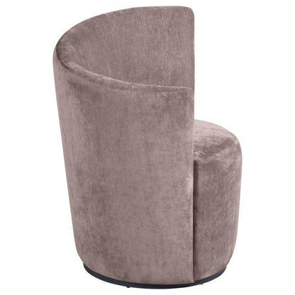 Nueva Blush Upholstered Swivel Chair – Curved Backrest Accent Lounge Chair