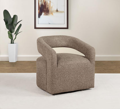 Westhill Rocky Road Boucle Upholstered Swivel Accent Chair