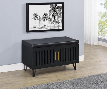 Brixton 2-Door Padded Entryway Shoe Storage Bench – Comfortable & Stylish Storage Solution
