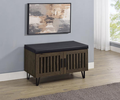 Brixton 2-Door Padded Entryway Shoe Storage Bench – Comfortable & Stylish Storage Solution