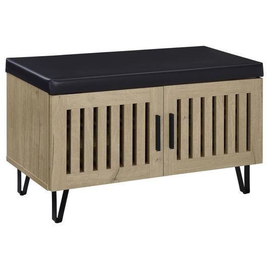 Brixton 2-Door Padded Entryway Shoe Storage Bench – Comfortable & Stylish Storage Solution