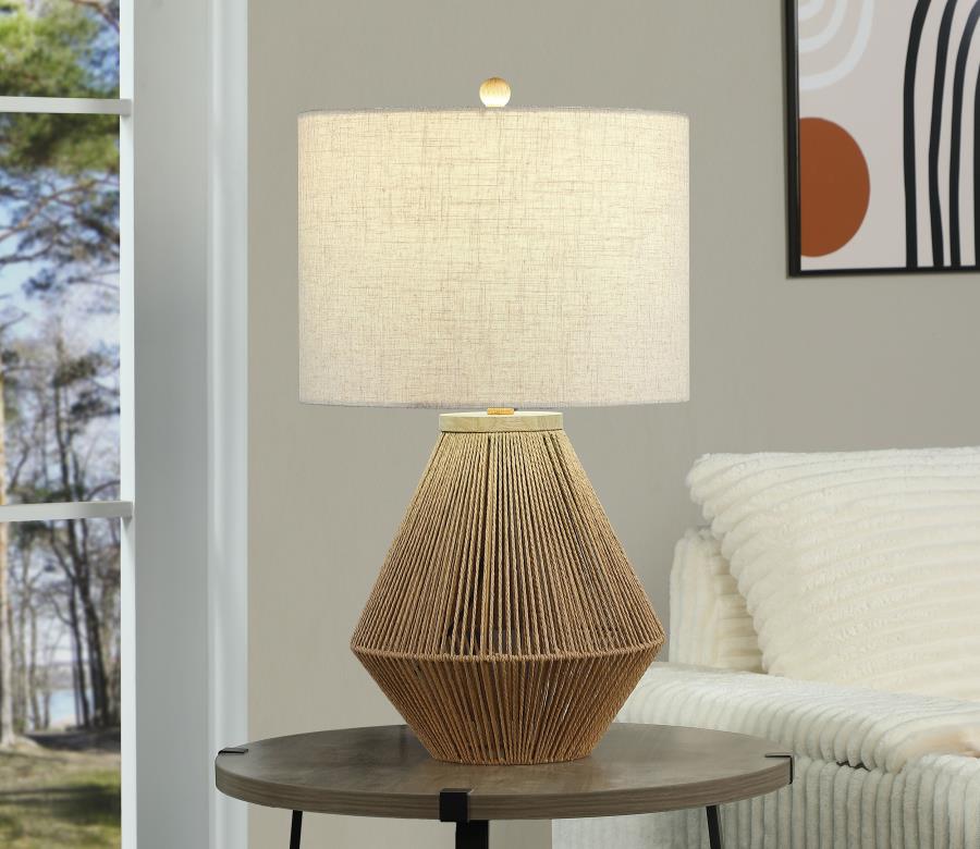 Pryor Drum Shade Handwoven Rope Table Lamp in Natural – Coastal & Rustic Lighting Accent