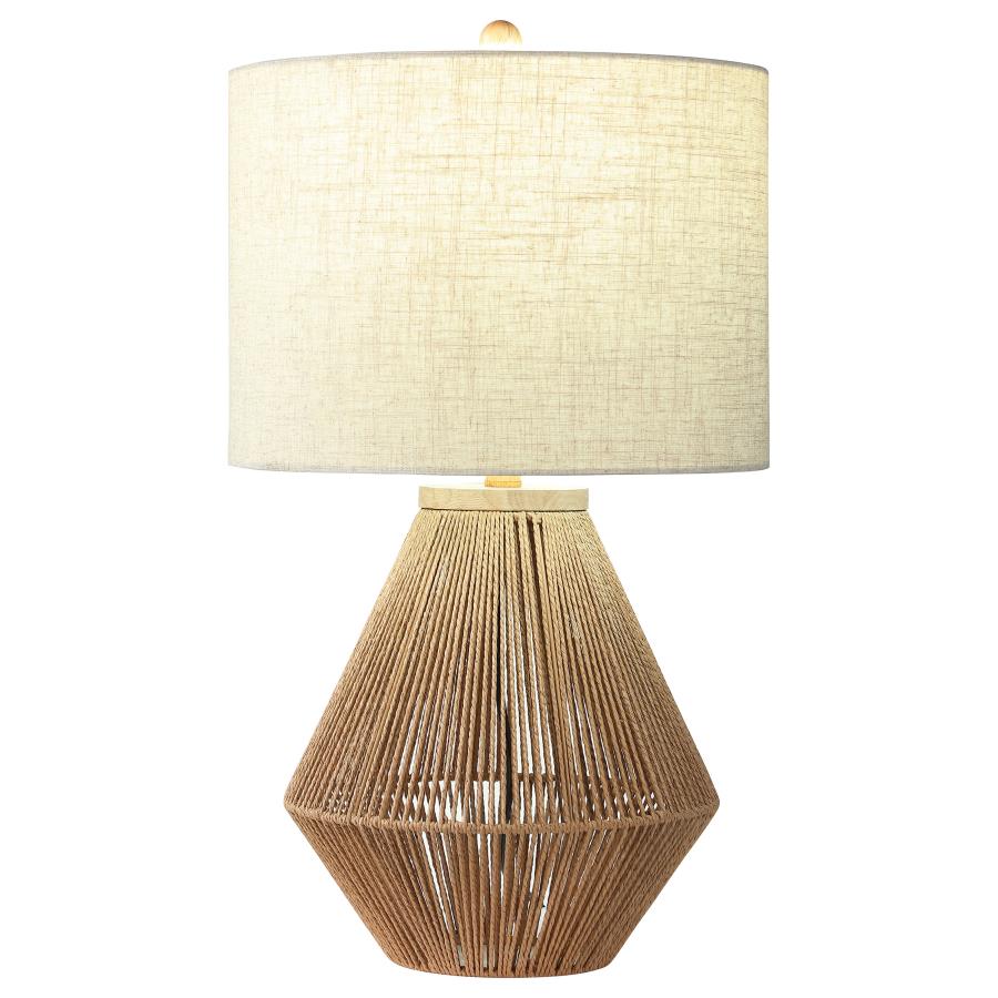 Pryor Drum Shade Handwoven Rope Table Lamp in Natural – Coastal & Rustic Lighting Accent