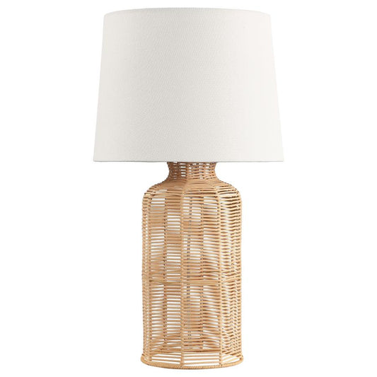 Nairobi Empire Shade Handwoven Rattan Table Lamp in Natural – Boho Chic Lighting Accent