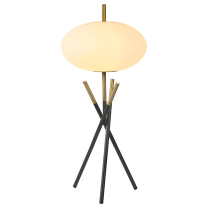 Layton White Orb Shade Tripod Table Lamp in Black – Modern Minimalist Lighting Accent