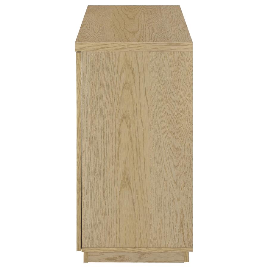 Tilbury 2-Door Light Oak Glass Front Display Cabinet - Modern Accent Storage