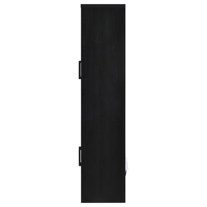 Riva 4-Door Tall Black Display Cabinet with LED Lighting - Modern Accent Storage