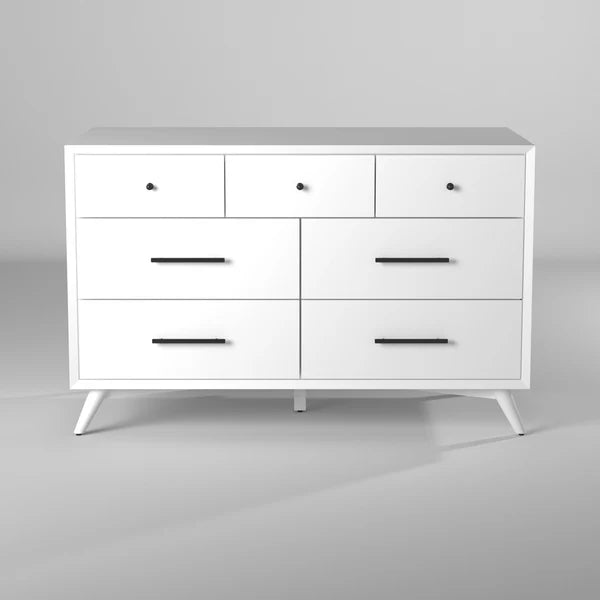 Flynn White Dresser - Modern Elegance with Ample Storage