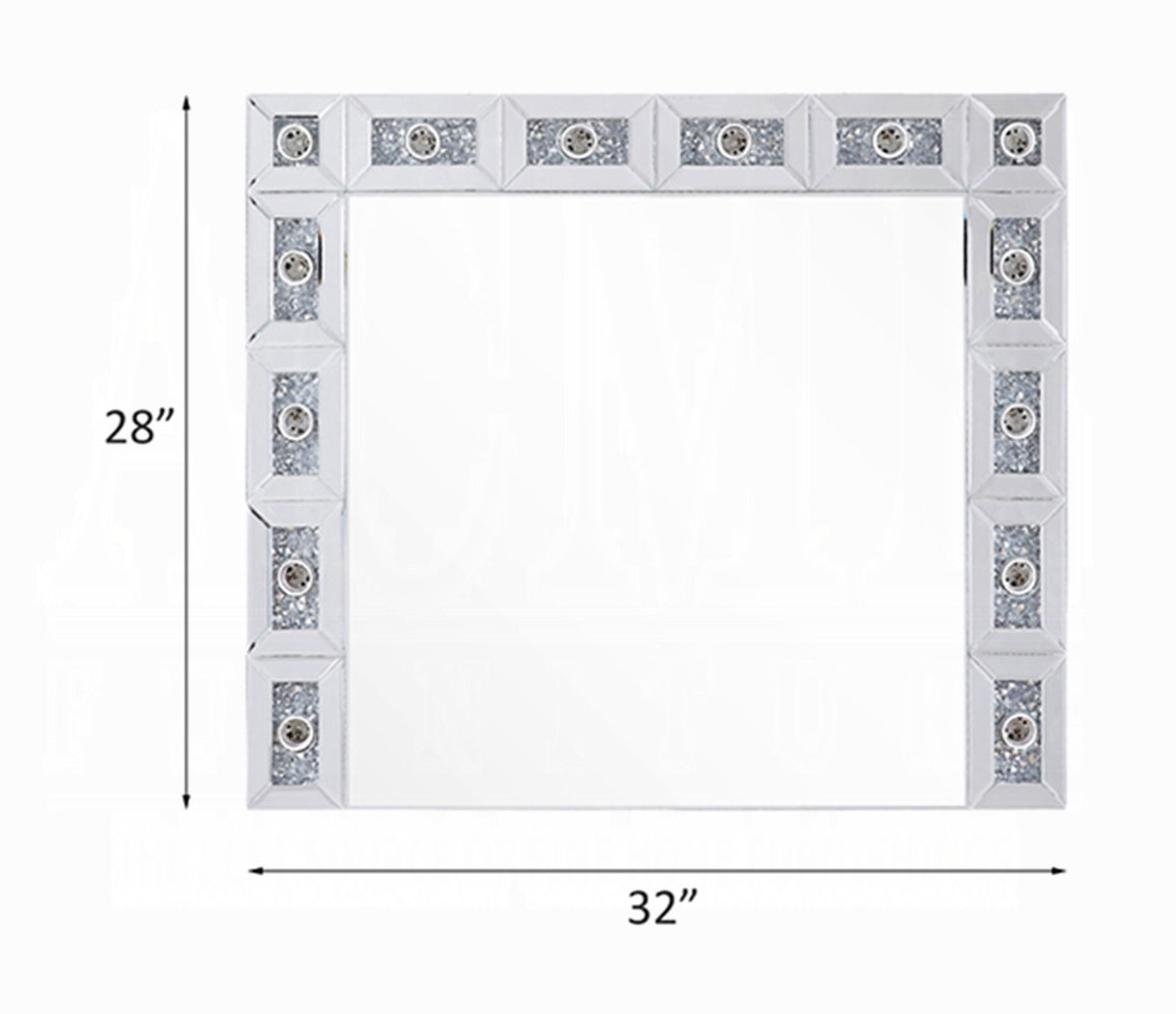 Noralie Accent Mirrored & Faux Diamonds Mirror