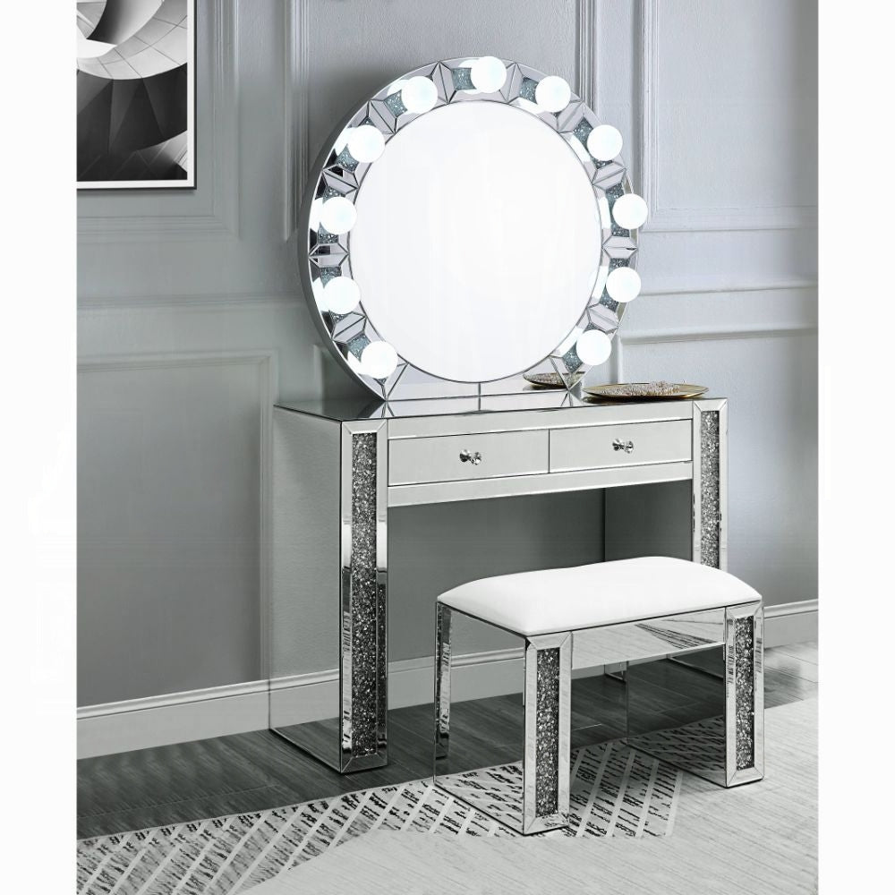 Noralie Accent Mirrored & Faux Diamonds Mirror