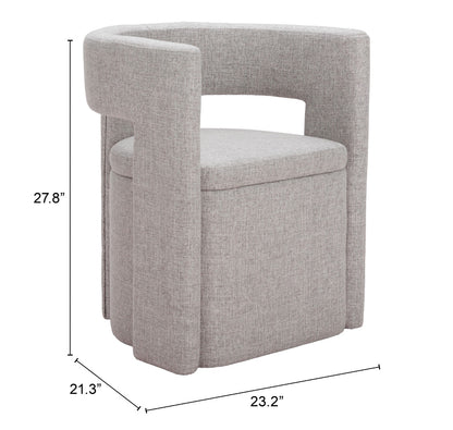 Papua Dining Chair - Gray Stylish and Comfortable Upholstered Chair for Modern Dining Rooms