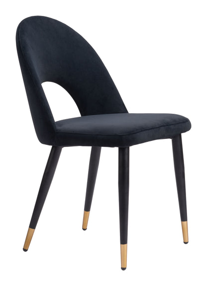 Menlo Dining Chair Set of 2 - Black Stylish and Sleek Upholstered Chairs for Modern Dining Rooms