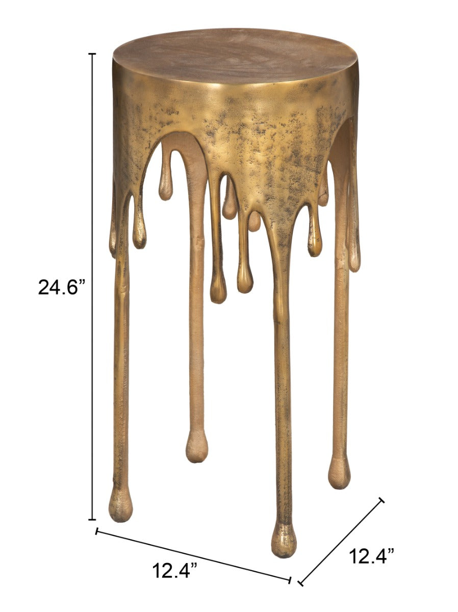 Drip Accent Table Antique Brass