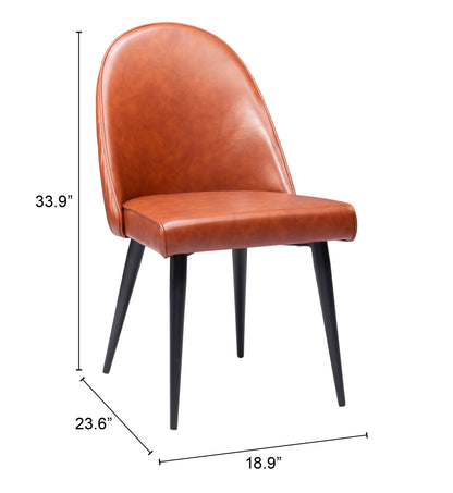 Silloth Armless Dining Chair Set of 2 - Brown Modern Chairs for Cozy Dining Spaces