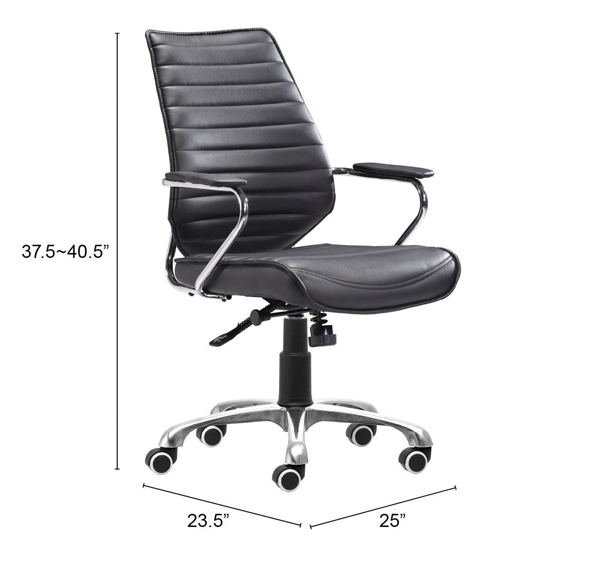 Enterprise Low Back Office Chair Black - Stylish & Comfortable Office Chair with a Classic Black Upholstery for a Contemporary, Professional Look