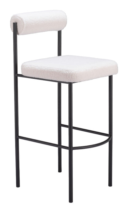 Livorno Barstool Set of 2 - Ivory Stylish and Comfortable Barstools for Modern Kitchens and Home Bars