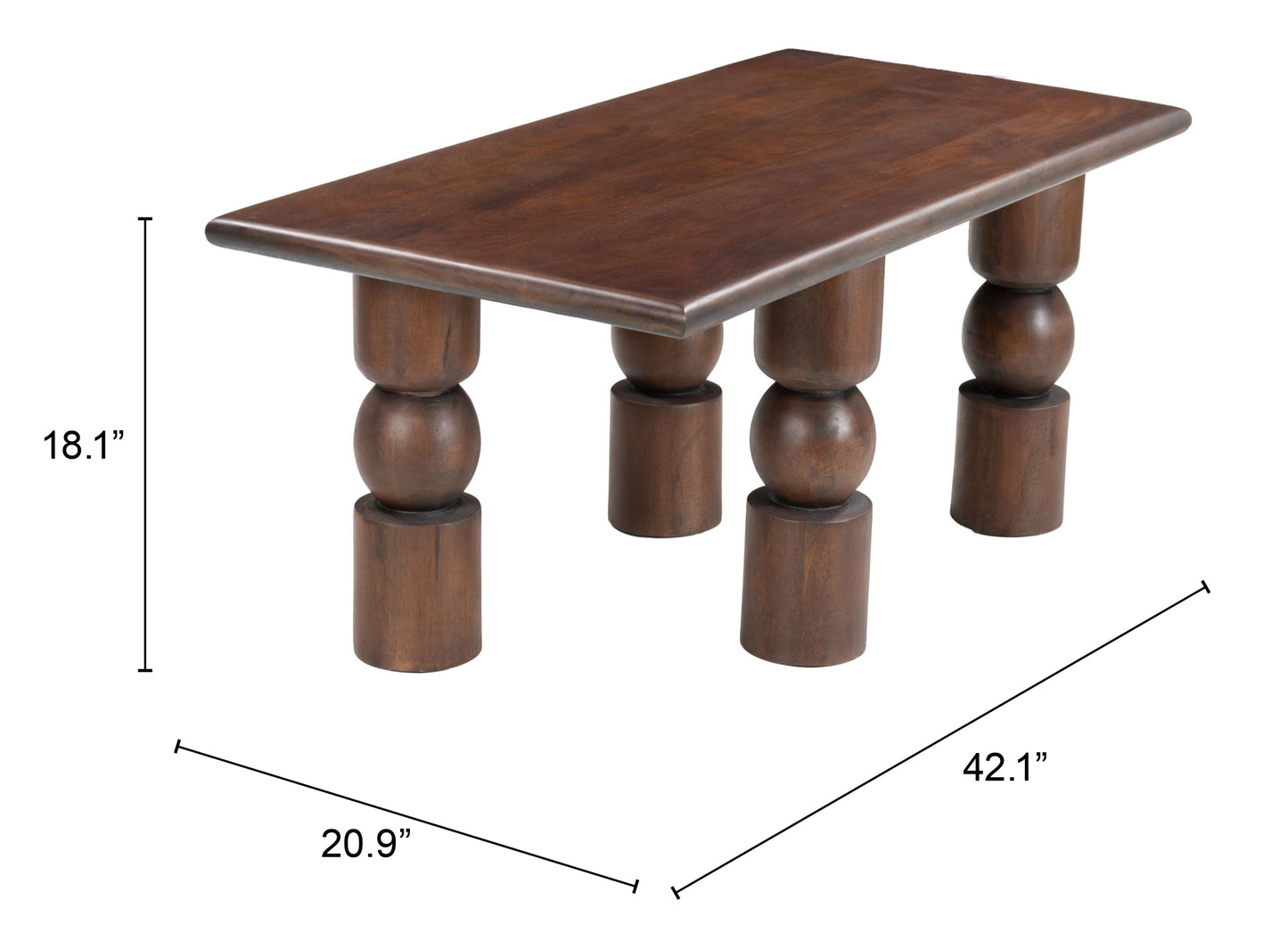 Split Coffee Table Brown