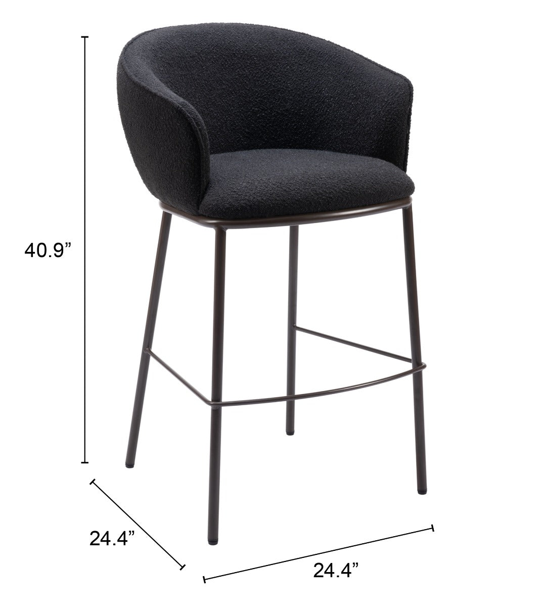 Essen Barstool - Black & Bronze Sleek and Stylish Barstool for Modern Kitchens and Home Bars