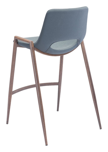 Desi Counter Stool (Set of 2) Azure Gray & Walnut