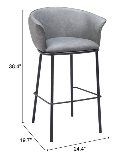 Garston Barstool Gray – Stylish and Comfortable Gray Barstool for Kitchen or Home Bar Area