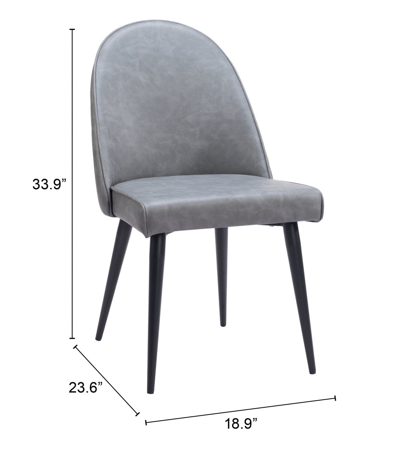 Silloth Armless Dining Chair (Set of 2) Gray