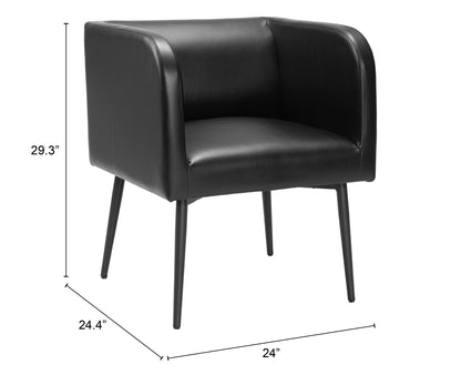 Horbat Dining Chair - Black Modern and Stylish Upholstered Chair for Elegant Dining Rooms