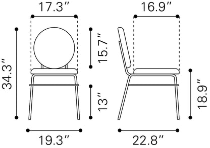 Odessa Dining Chair Set of 2 - Elegant Green & Gold Design for Stylish Dining Spaces